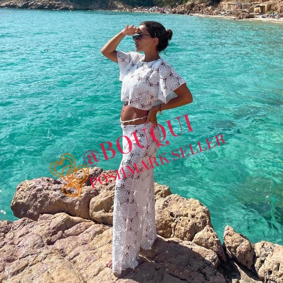 BLOGGERS FAV ZARA HIGH WAISTED OPEN WORK KNIT CROCHETED PANTS - Picture 6 of 7